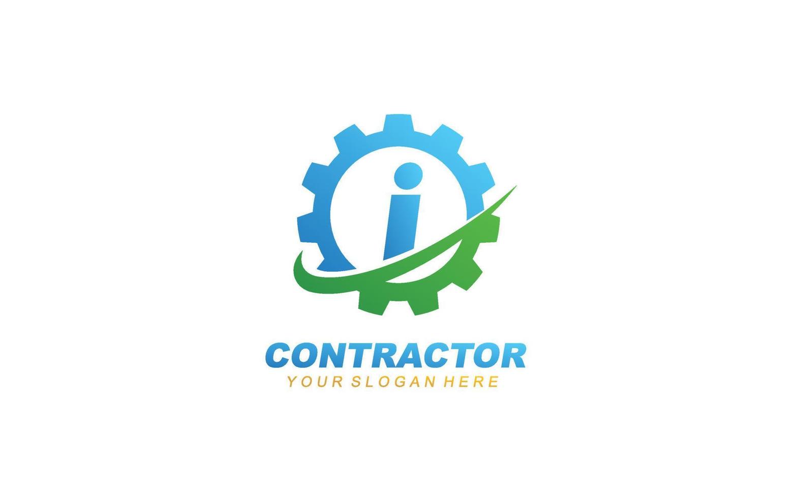 I Engineering logo design inspiration. Vector letter template design for brand.