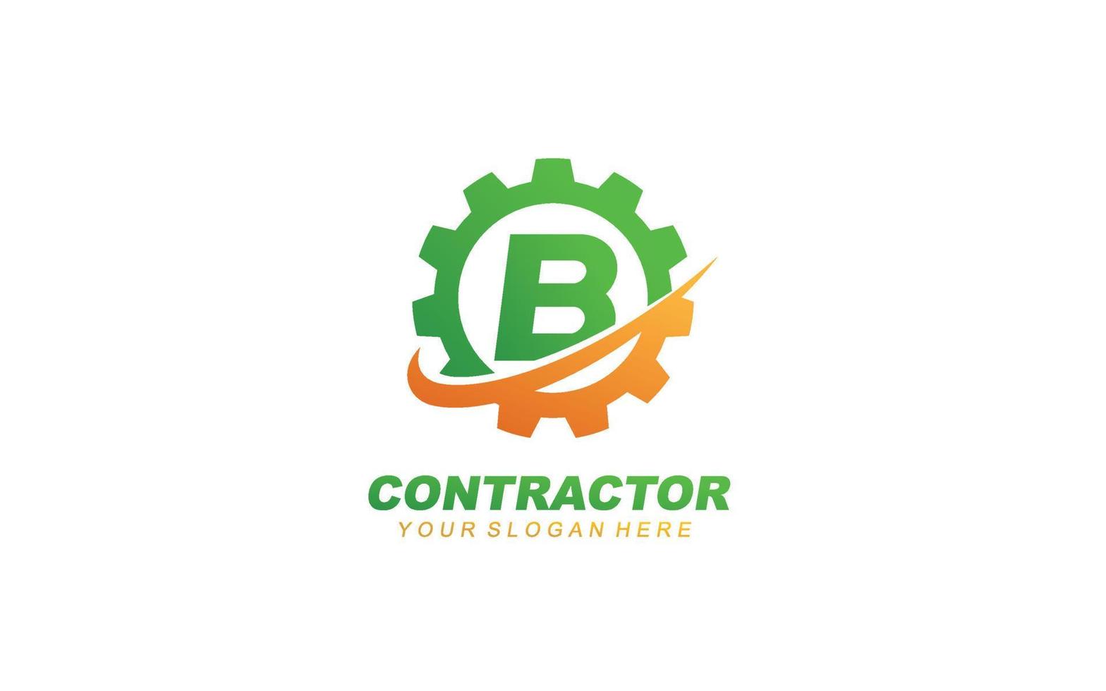 B Engineering logo design inspiration. Vector letter template design for brand.