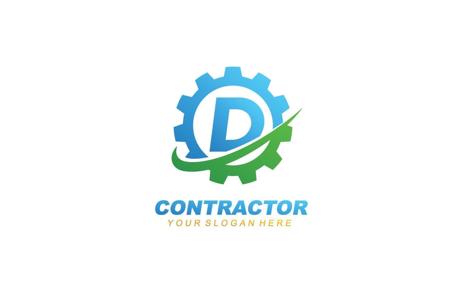 D Engineering logo design inspiration. Vector letter template design for brand.