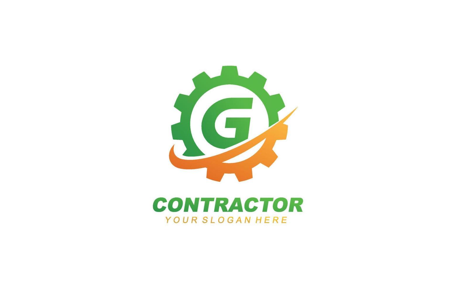 G Engineering logo design inspiration. Vector letter template design for brand.