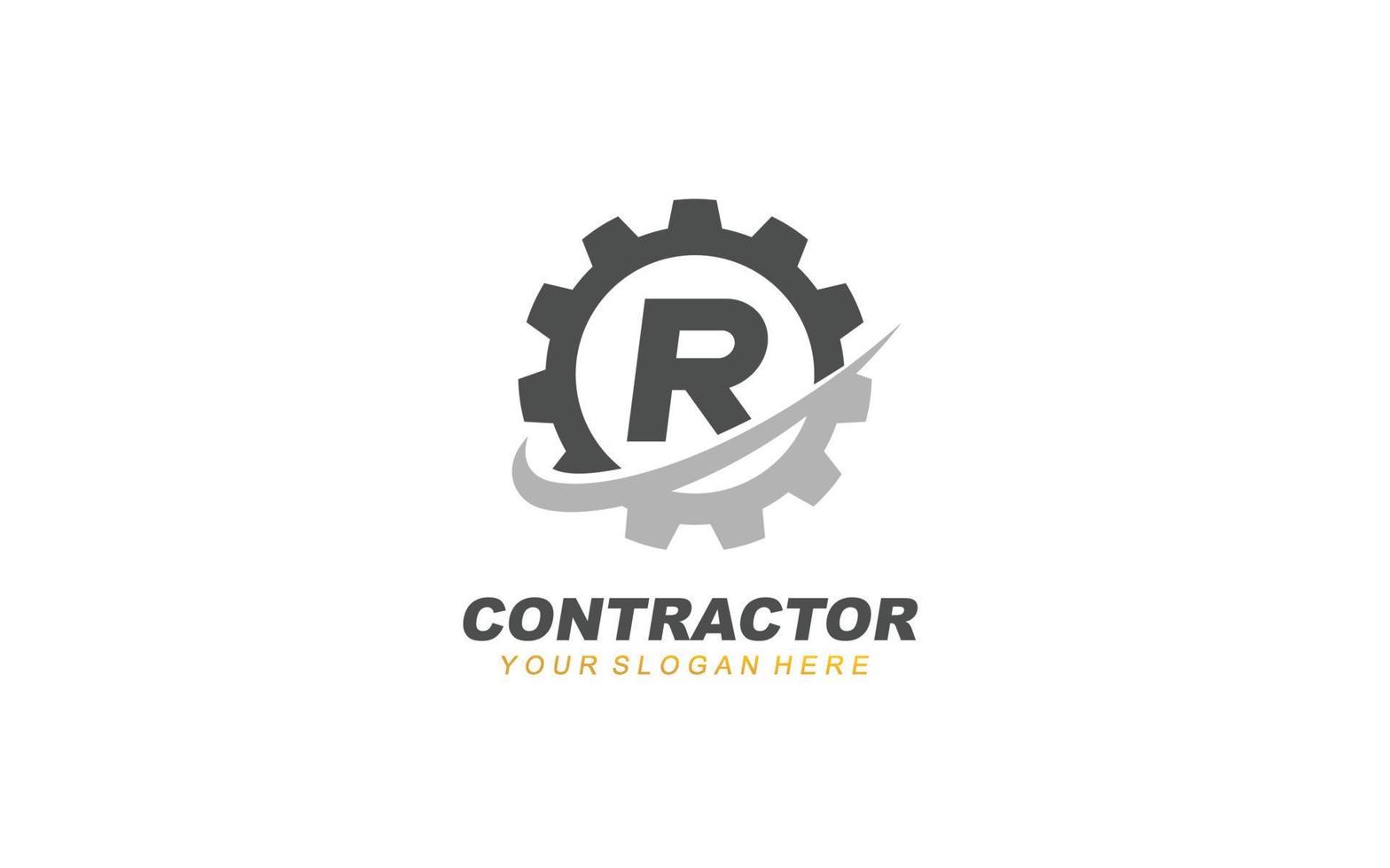 R Engineering logo design inspiration. Vector letter template design for brand.