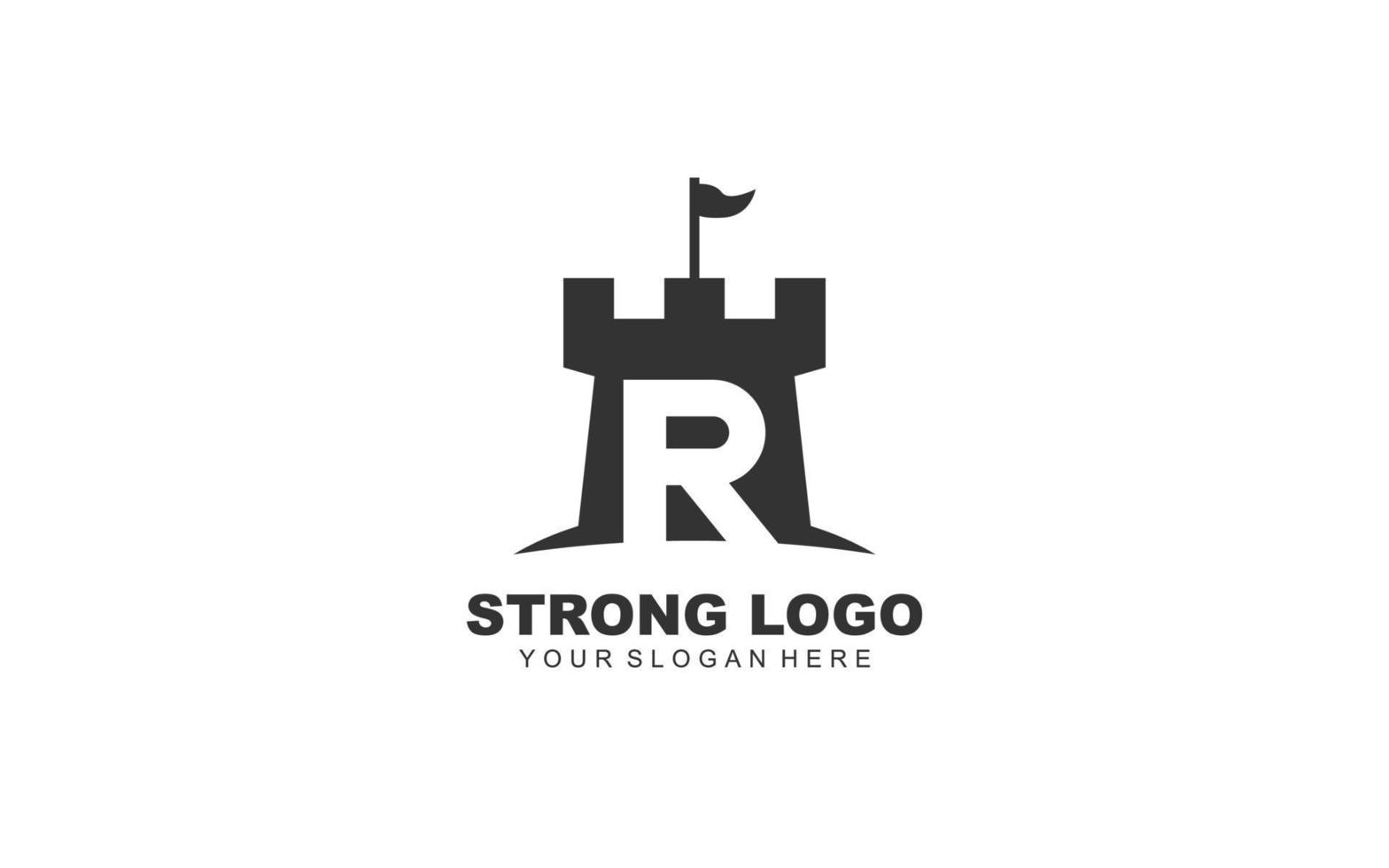 R FORTRESS logo design inspiration. Vector letter template design for brand.