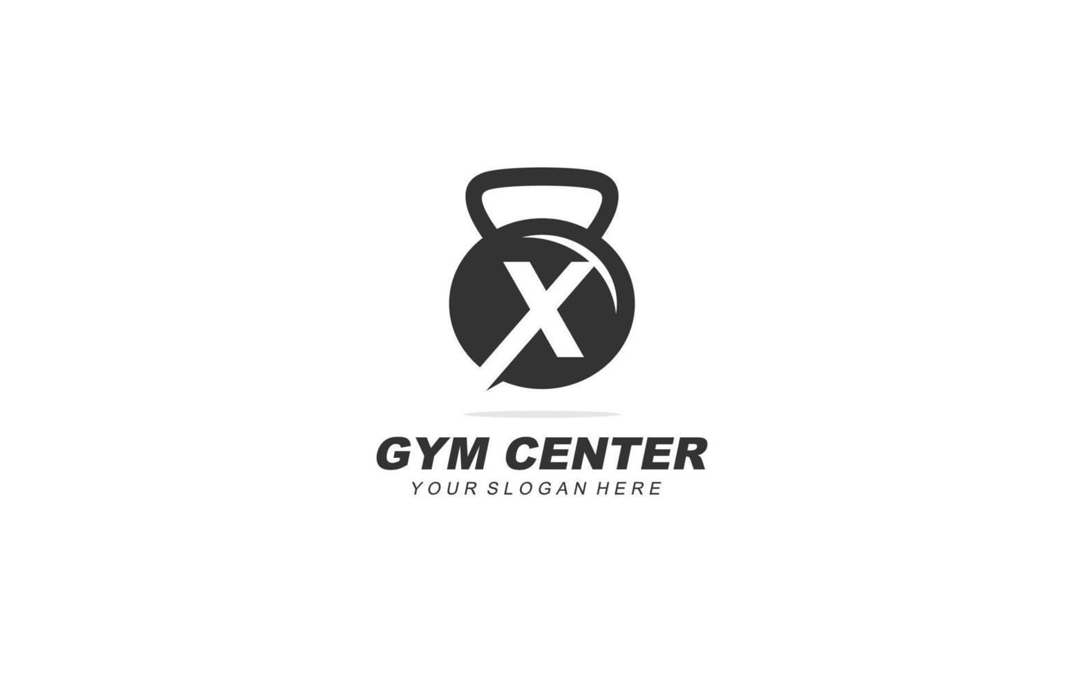 X gimnasio logo diseño inspiración. vector letra modelo diseño para marca.