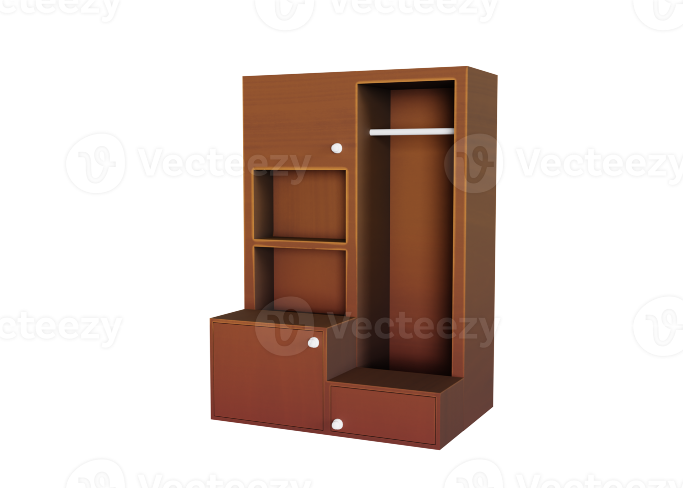 elegant houten garderobe 3d model- png