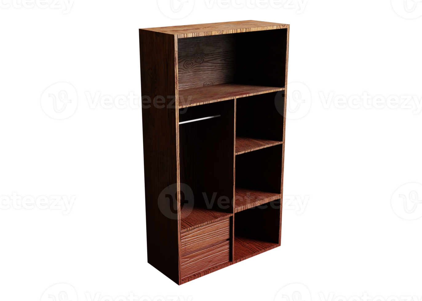 elegant houten garderobe 3d model- png