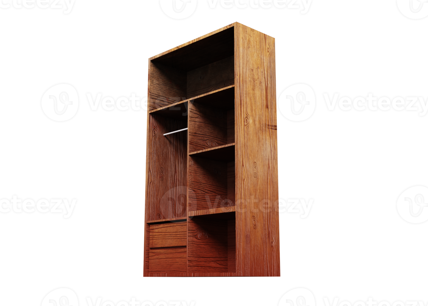 elegant houten garderobe 3d model- png