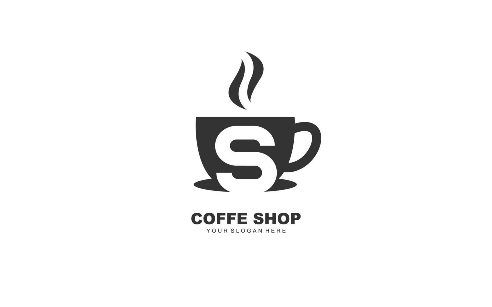 S COFFE logo design inspiration. Vector letter template design for brand.