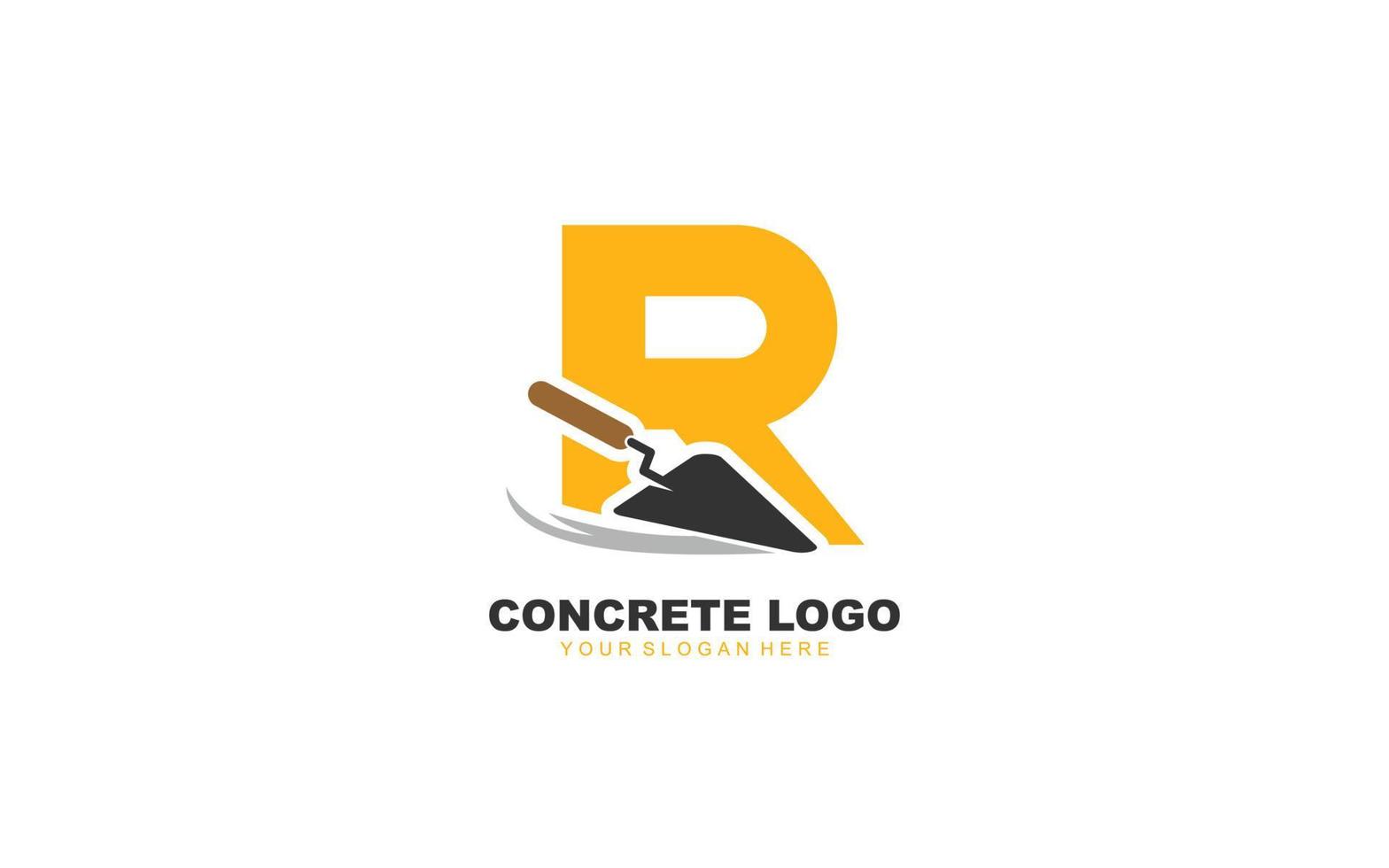 R CONSTRUCTION logo design inspiration. Vector letter template design for brand.