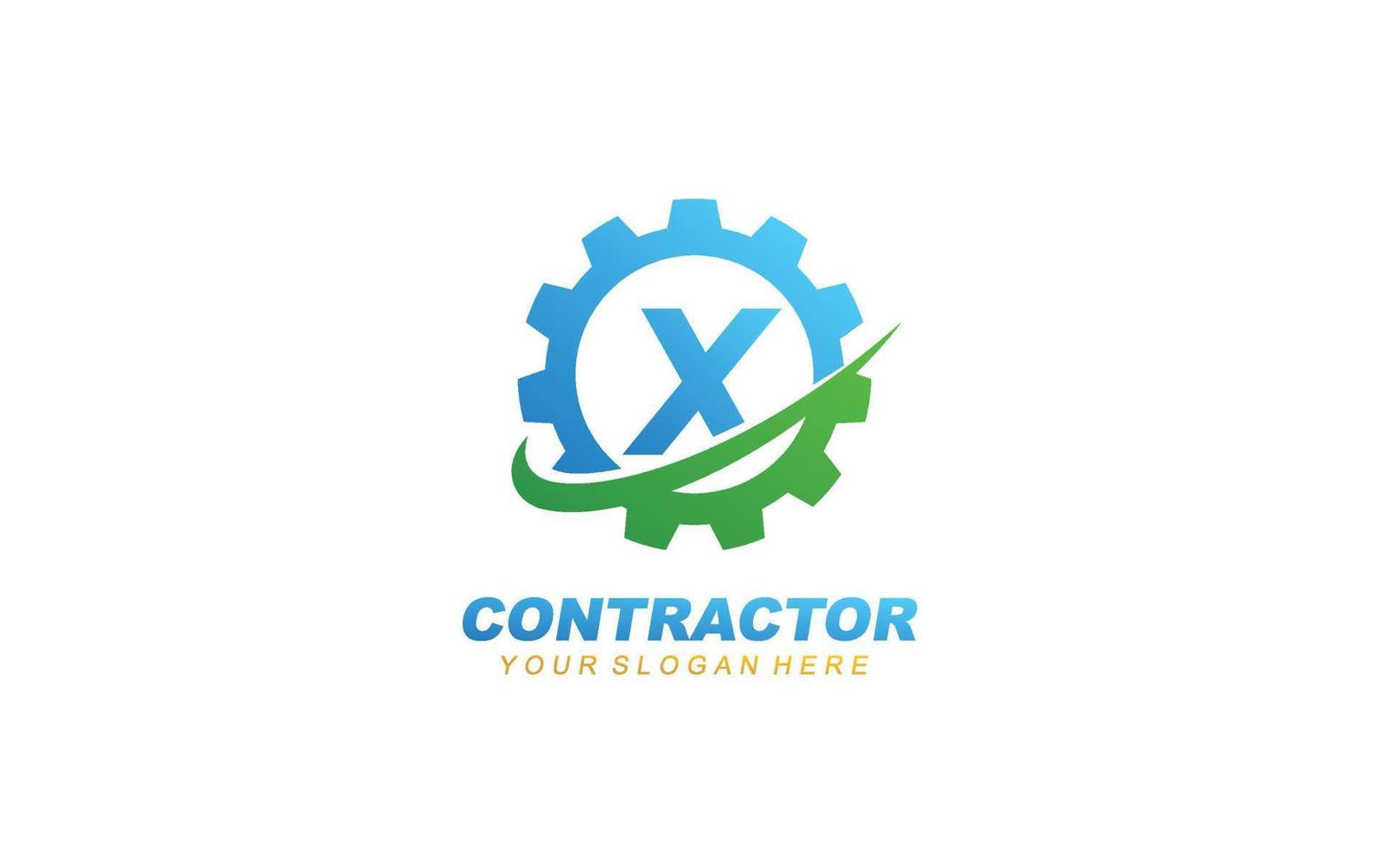 X Engineering logo design inspiration. Vector letter template design for brand.