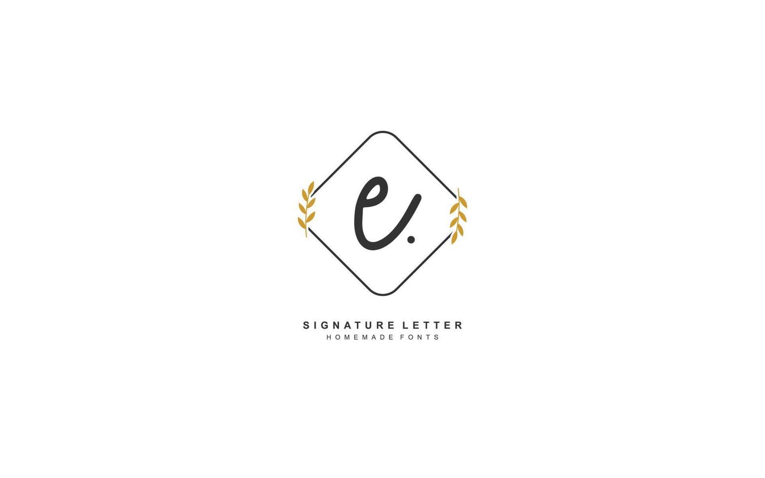 E Initial letter handwriting and  signature logo. A concept with template element. vector