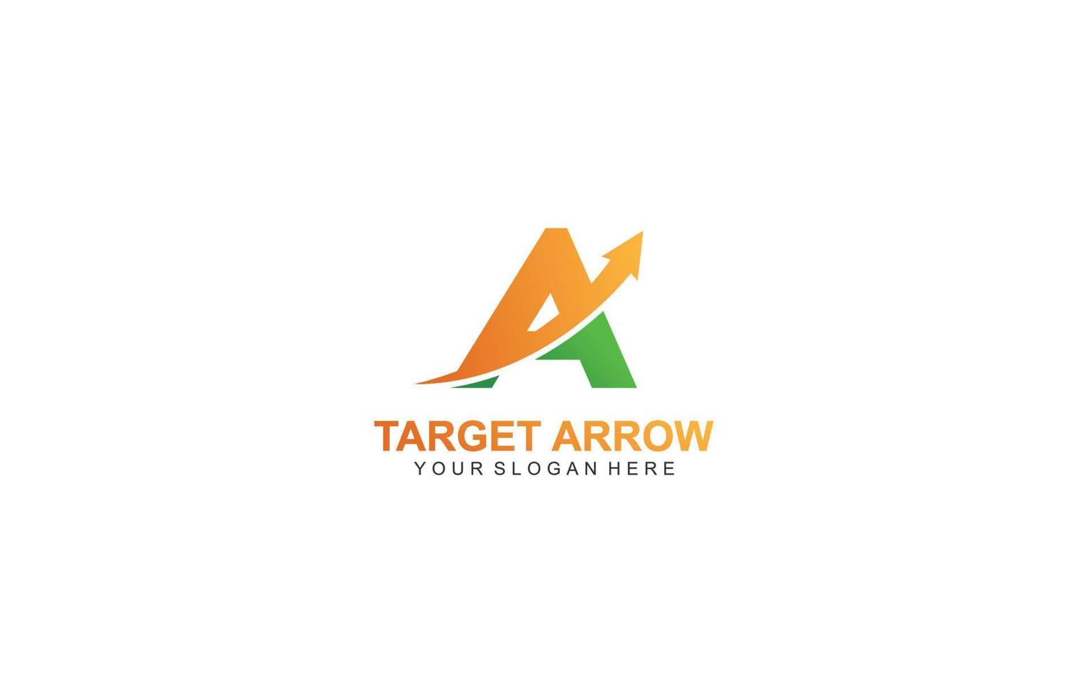 A LETTER arrow logo design inspiration. Vector letter template design for brand.