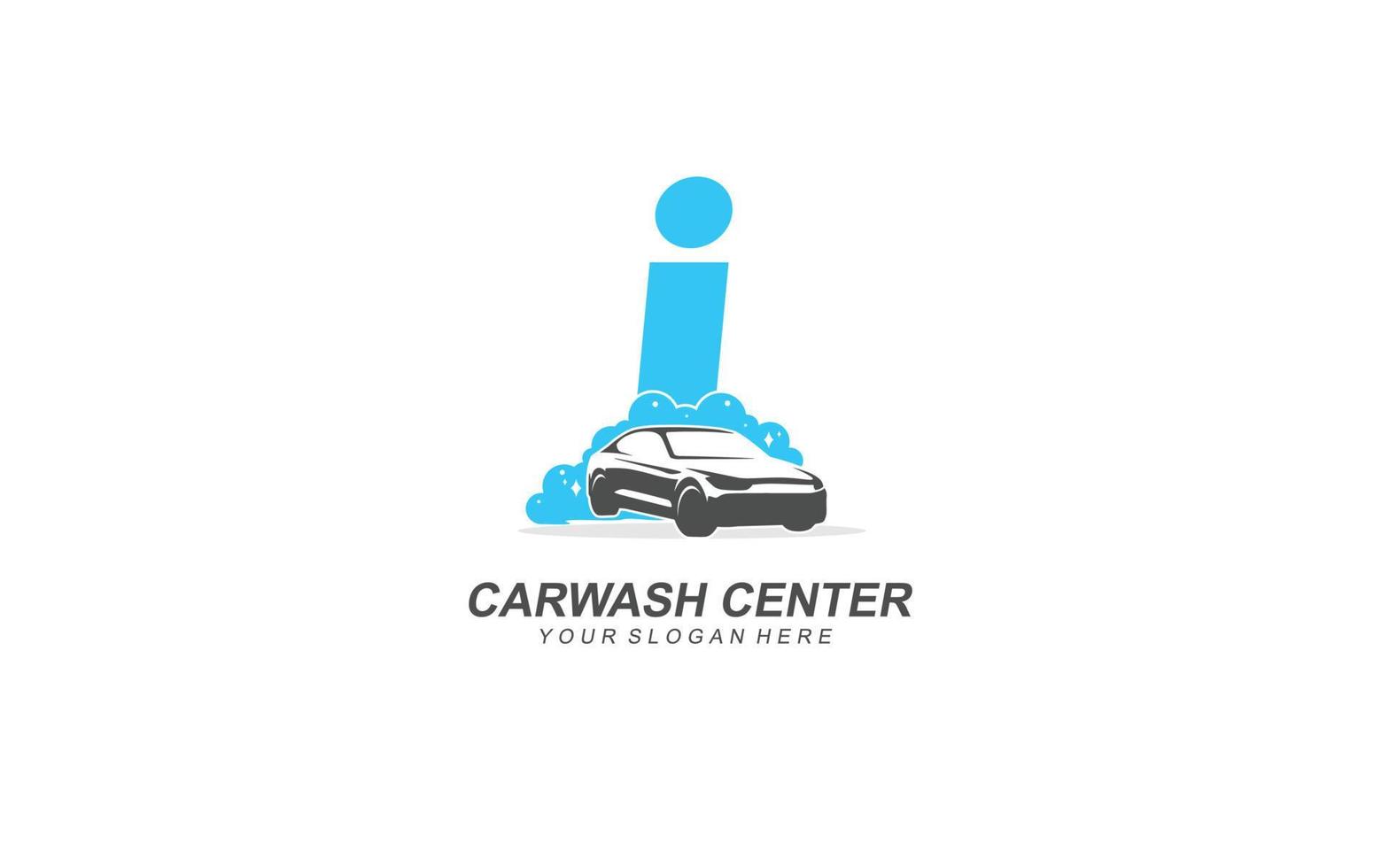 I Car wash logo design inspiration. Vector letter template design for brand.