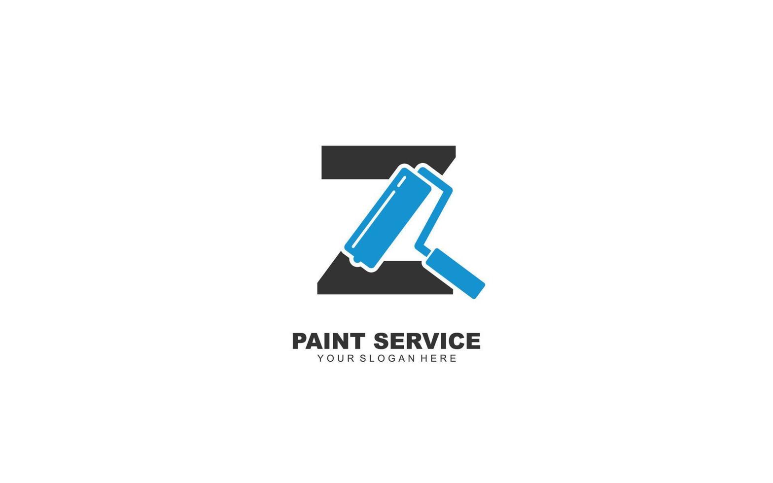 Z PAINT logo design inspiration. Vector letter template design for brand.