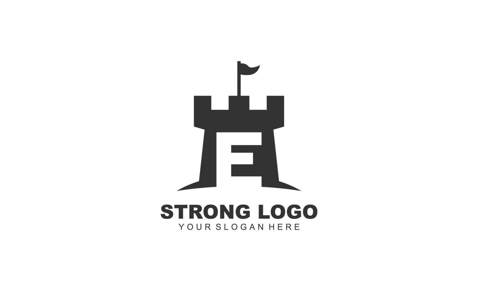 E  FORTRESS logo design inspiration. Vector letter template design for brand.