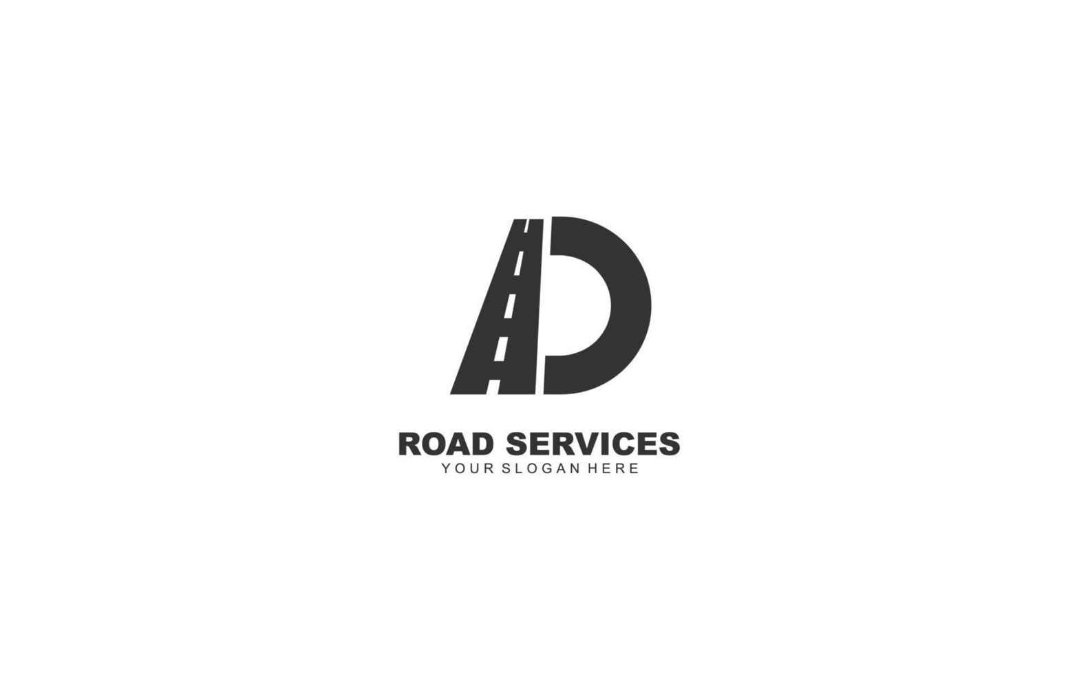 D asphalt logo design inspiration. Vector letter template design for brand.