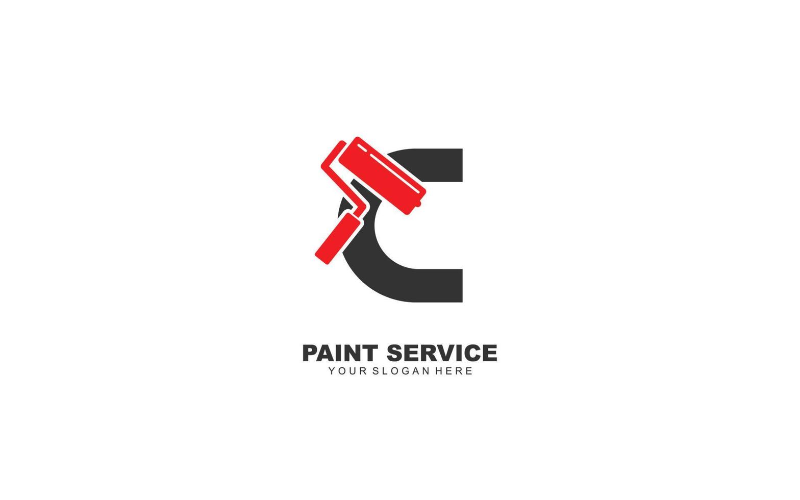 C PAINT logo design inspiration. Vector letter template design for brand.