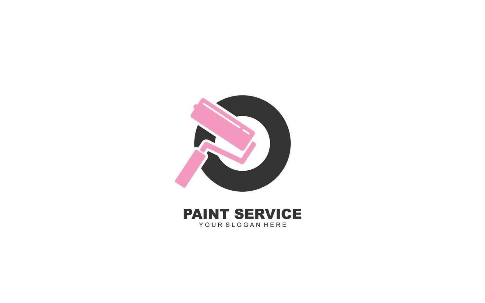 O PAINT logo design inspiration. Vector letter template design for brand.