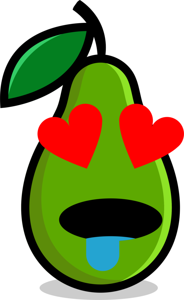 cute fruits avocado cartoon png