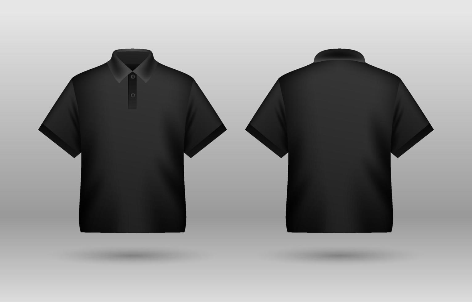 Shirt 3d Polo Black Template vector