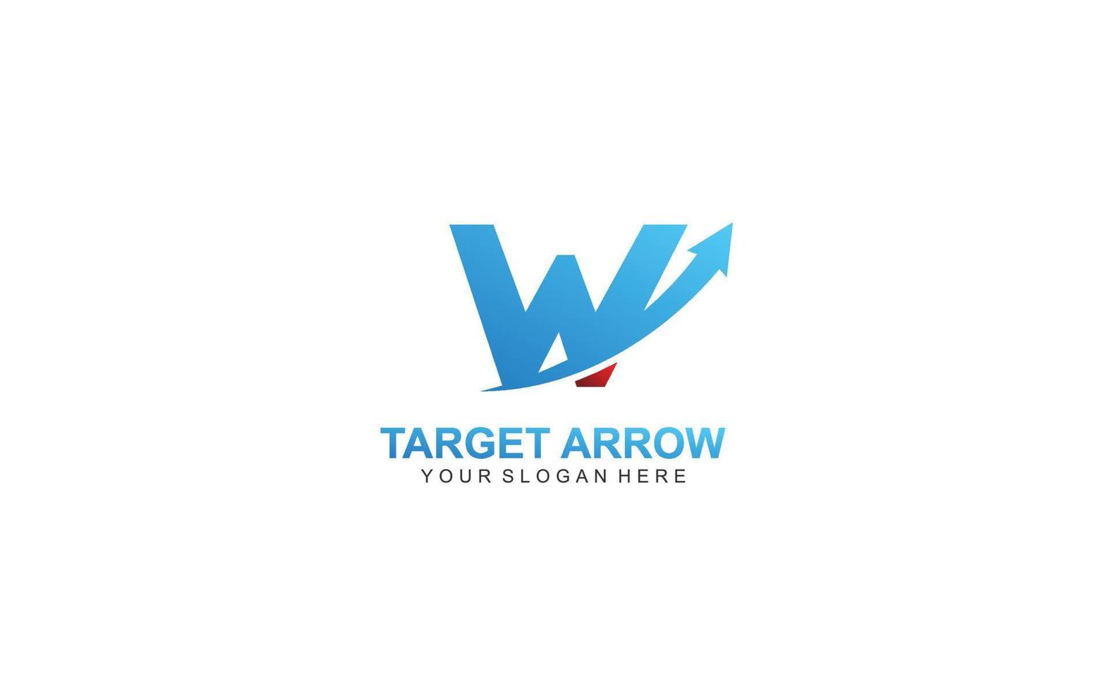 W arrow logo design inspiration. Vector letter template design for brand.