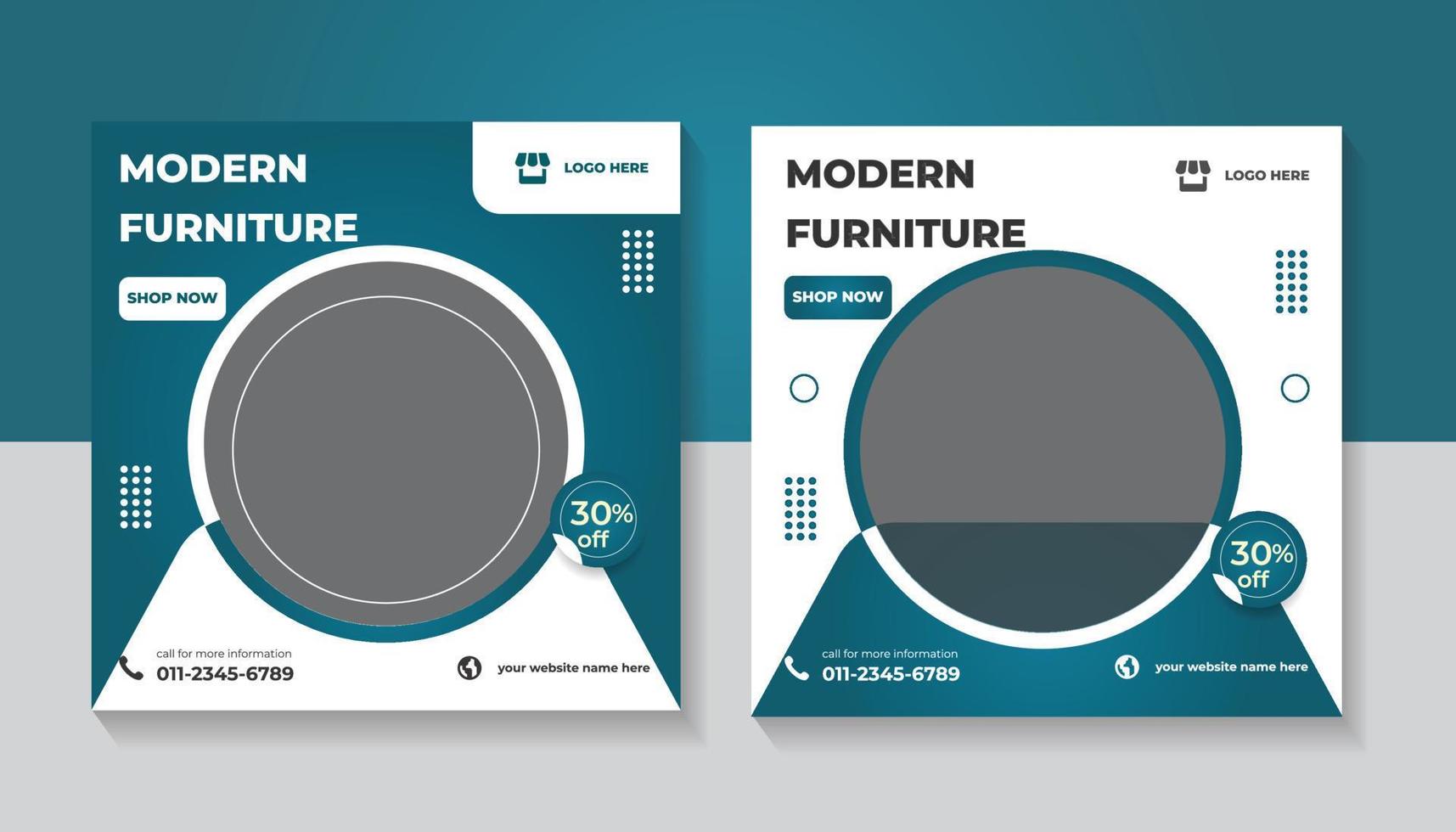 Modern Furniture Sale Social Media Post and web banner Design Template vector