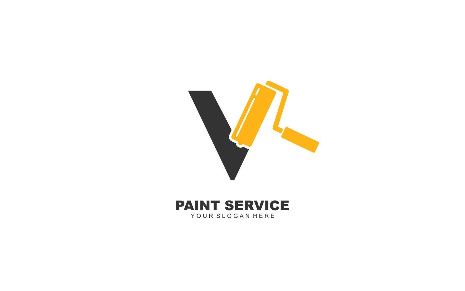 V PAINT logo design inspiration. Vector letter template design for brand.