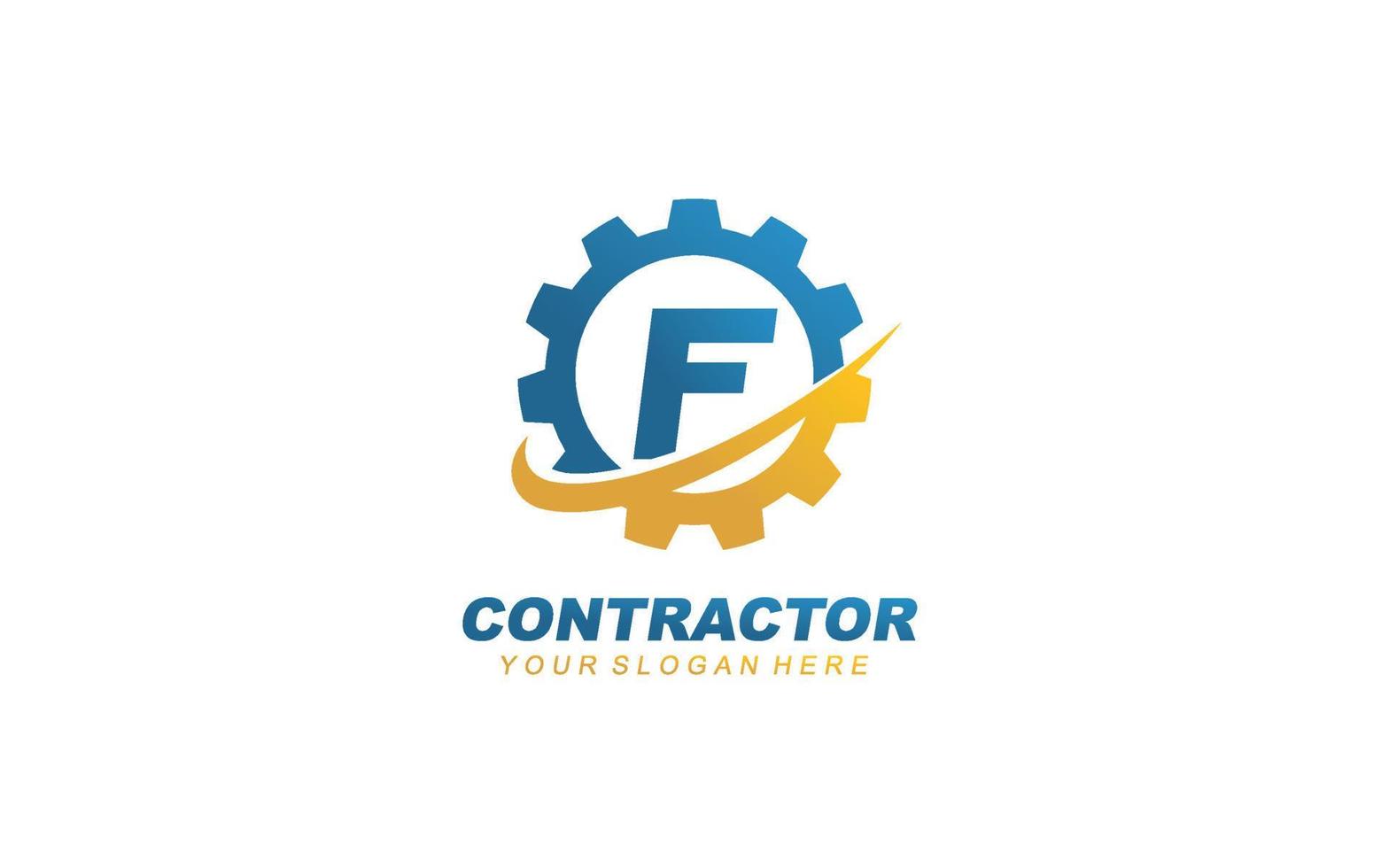 F Engineering logo design inspiration. Vector letter template design for brand.