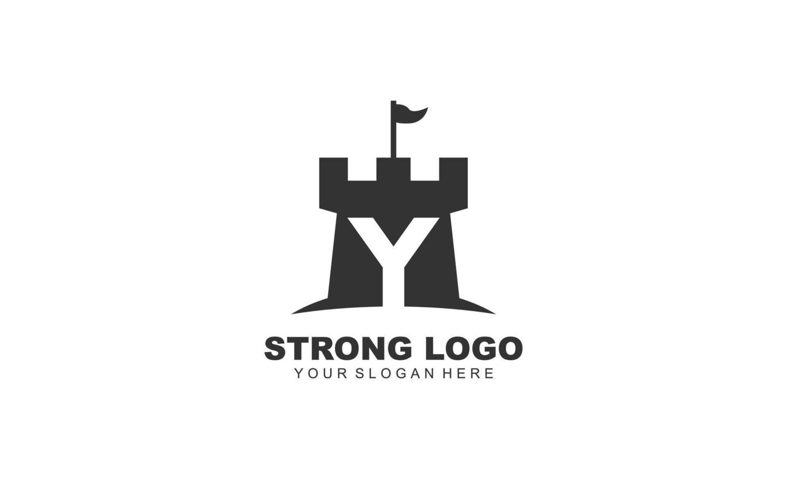 Y FORTRESS logo design inspiration. Vector letter template design for brand.