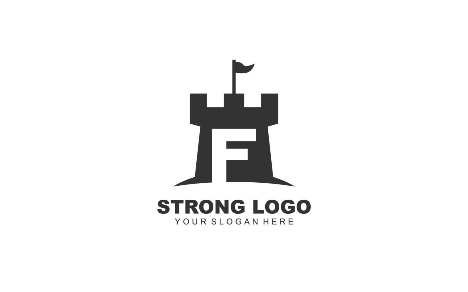 F FORTRESS logo design inspiration. Vector letter template design for brand.