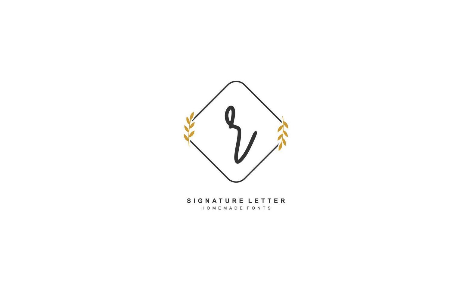 R Initial letter handwriting and  signature logo. A concept with template element. vector