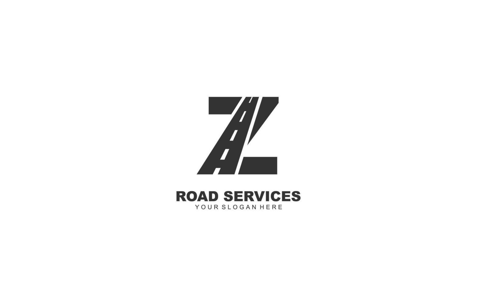 Z asphalt logo design inspiration. Vector letter template design for brand.