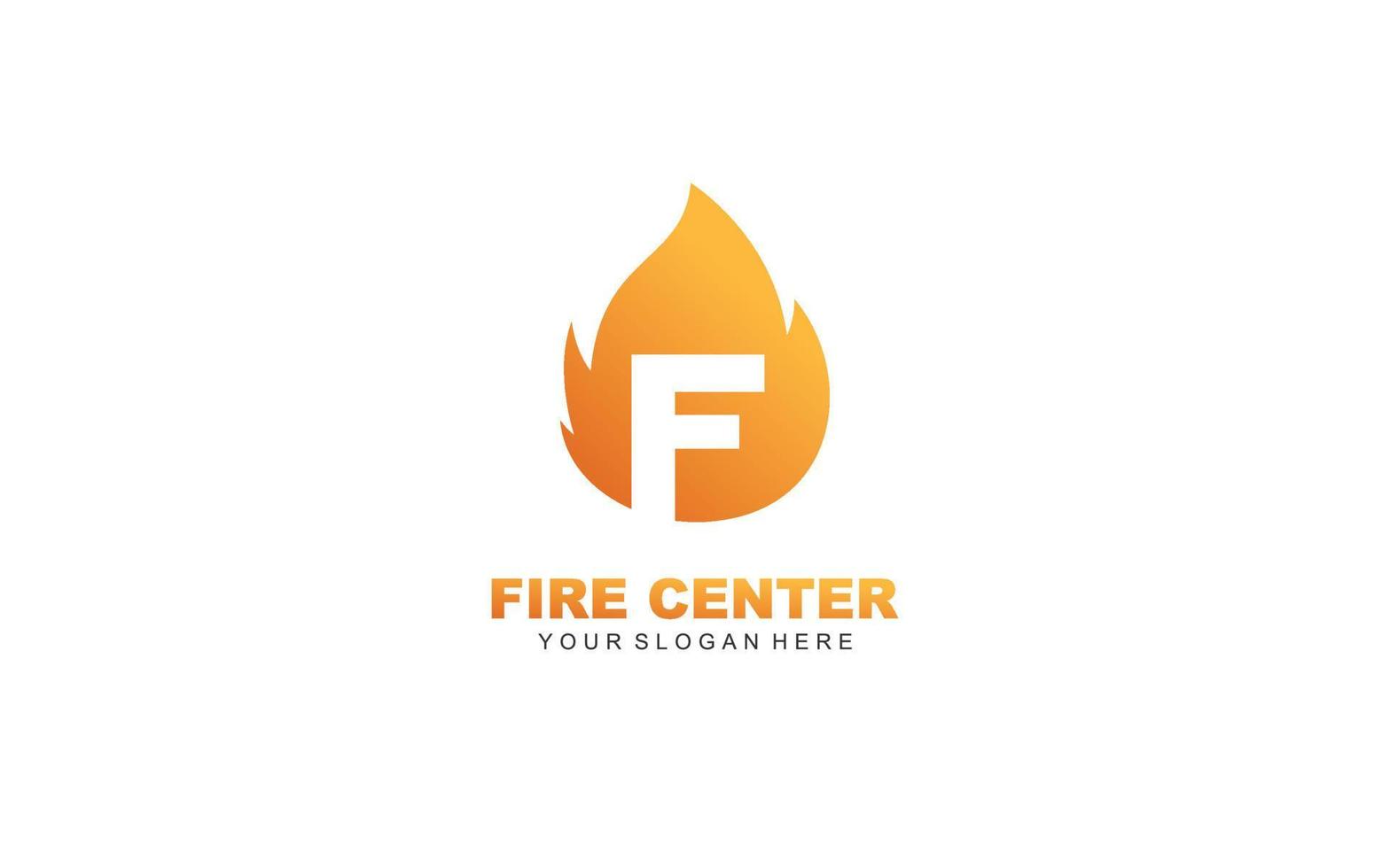 F fire logo design inspiration. Vector letter template design for brand.