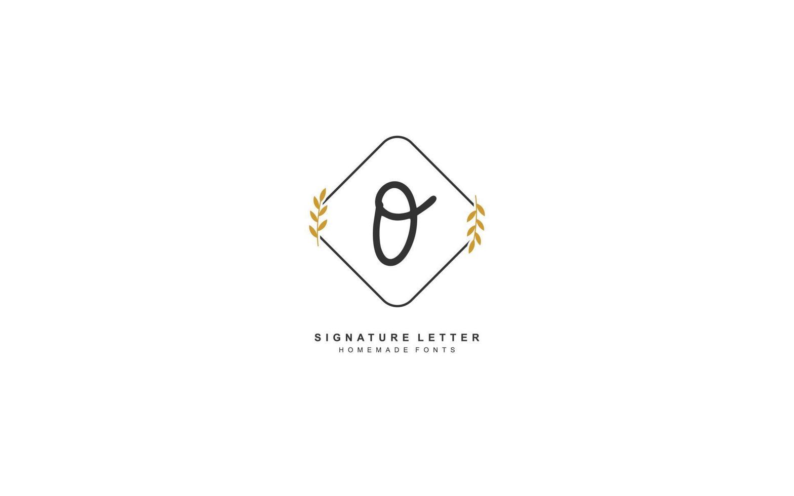 O Initial letter handwriting and  signature logo. A concept with template element. vector