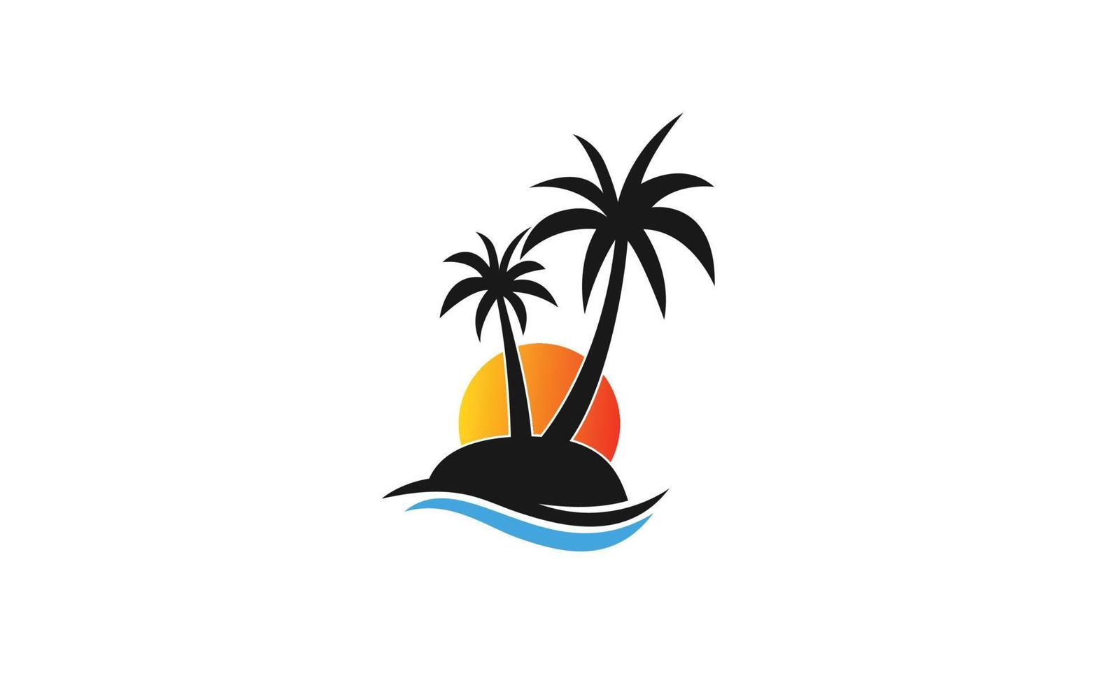 Palm beach design vector with isolated for your template.