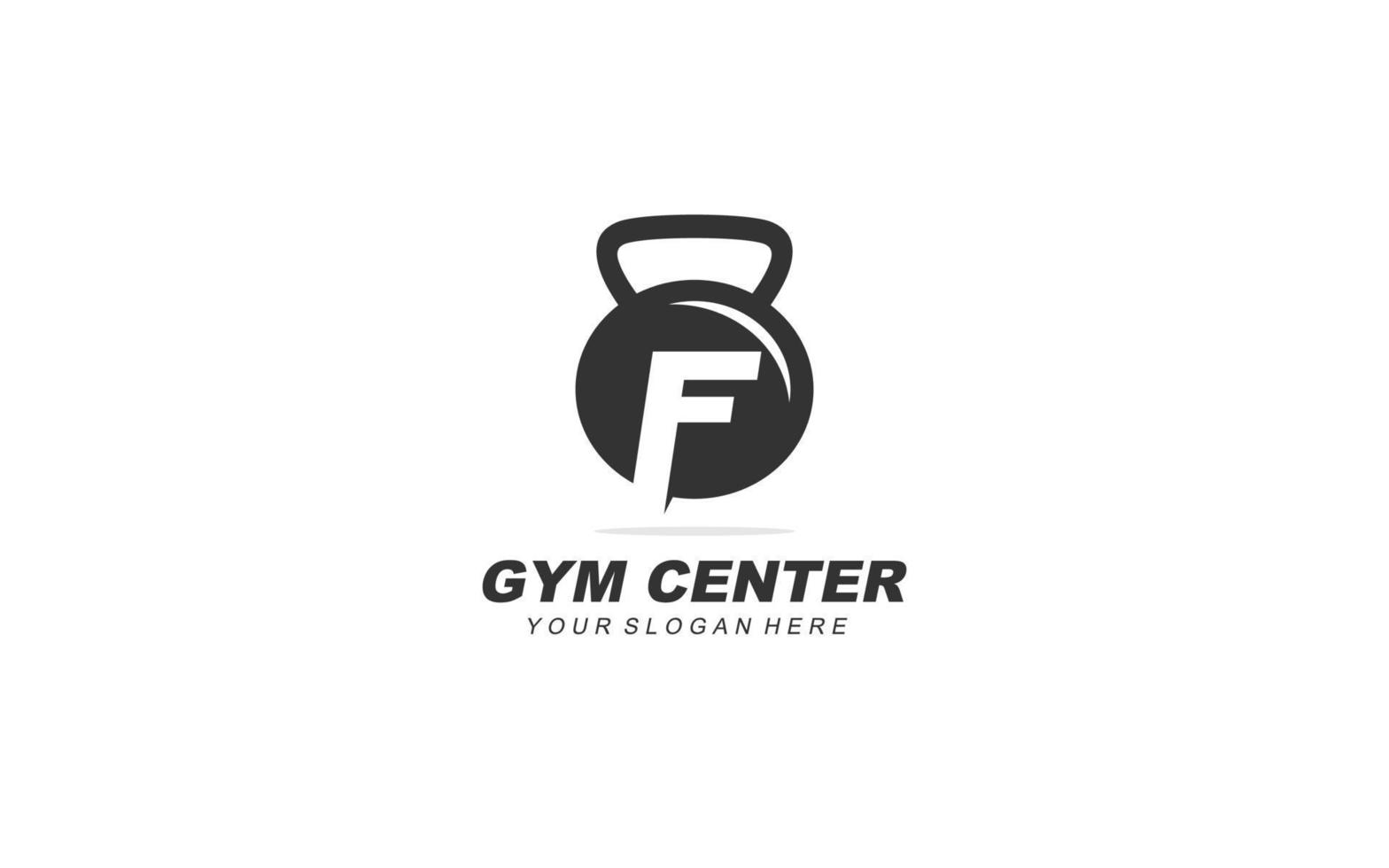 F gimnasio logo diseño inspiración. vector letra modelo diseño para marca.