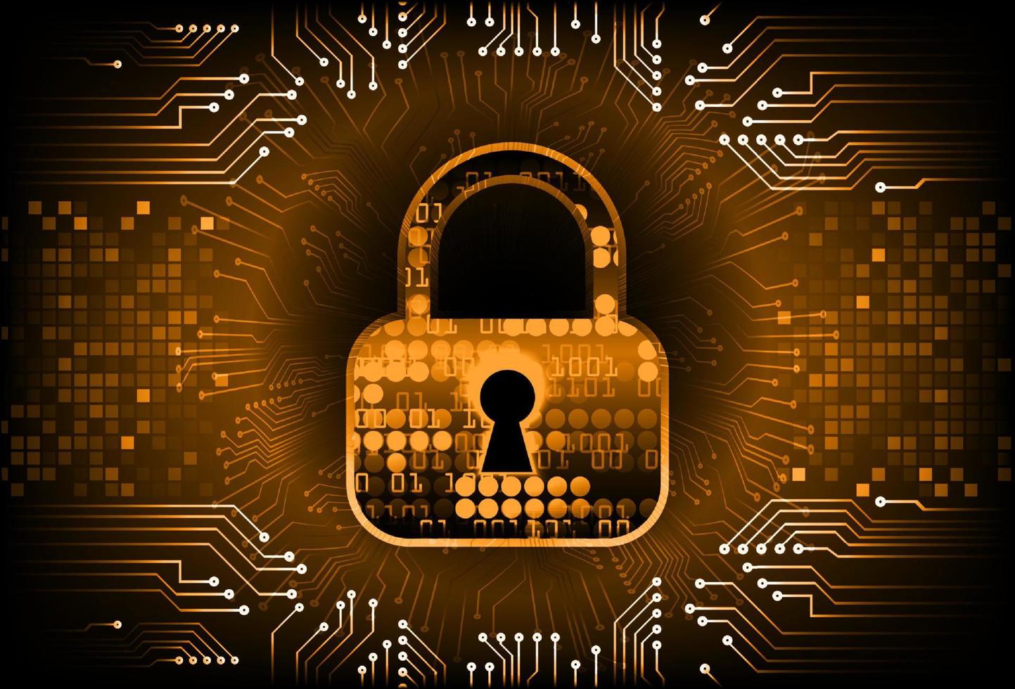 Modern Cybersecurity Technology Background with padlock vector