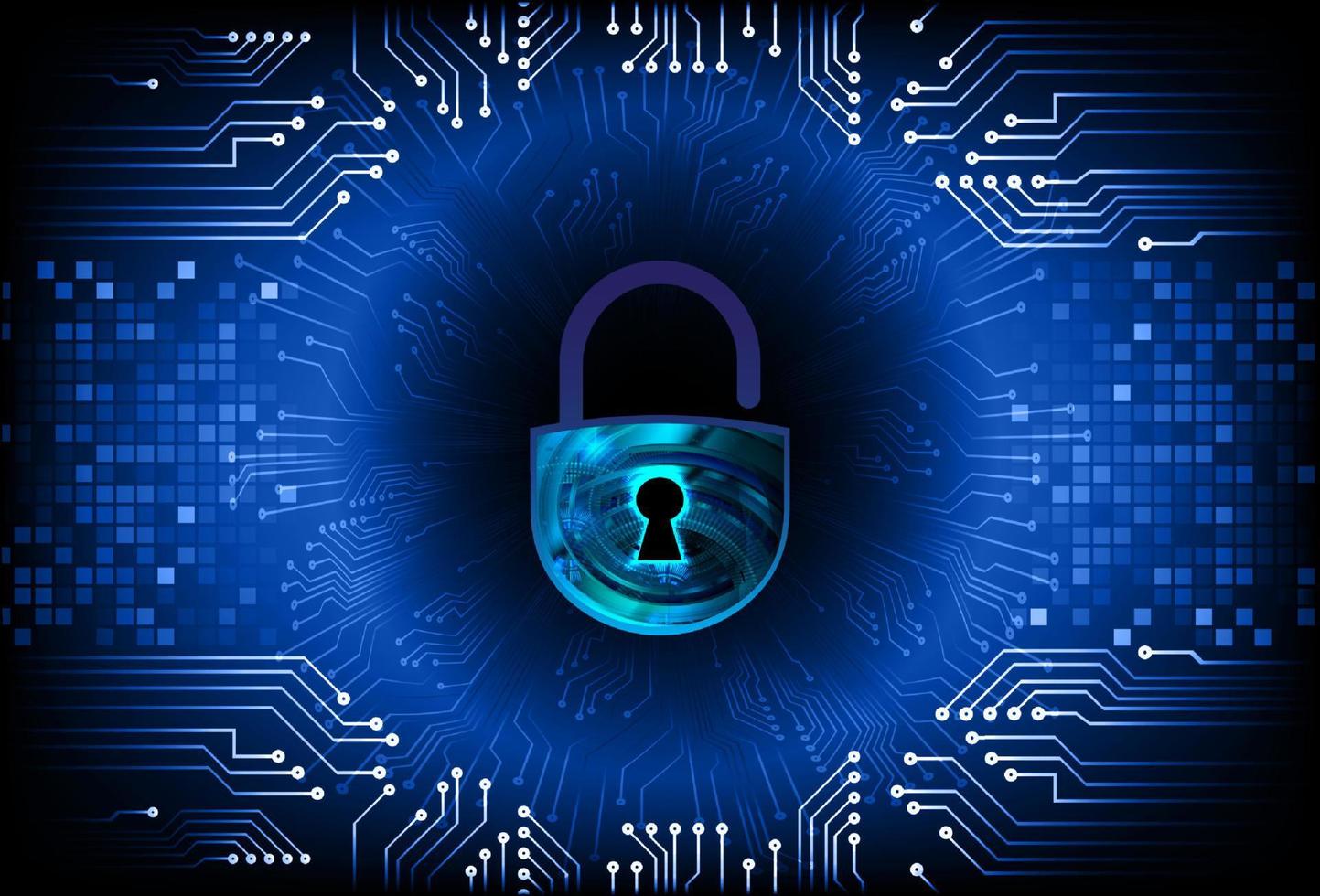Modern Cybersecurity Technology Background with padlock vector