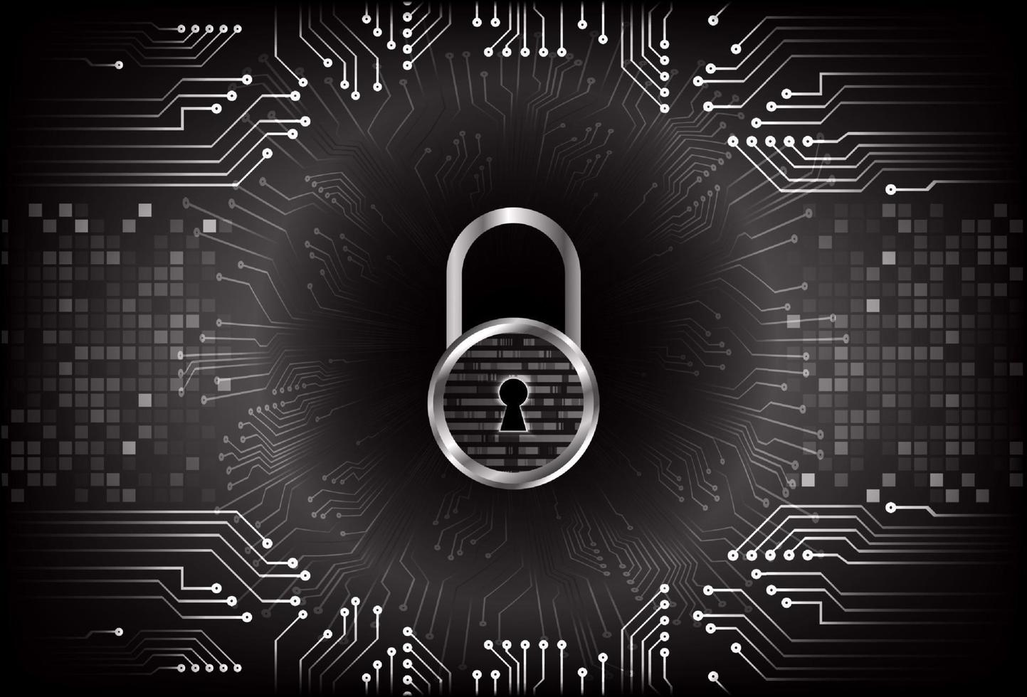 Modern Cybersecurity Technology Background with padlock vector