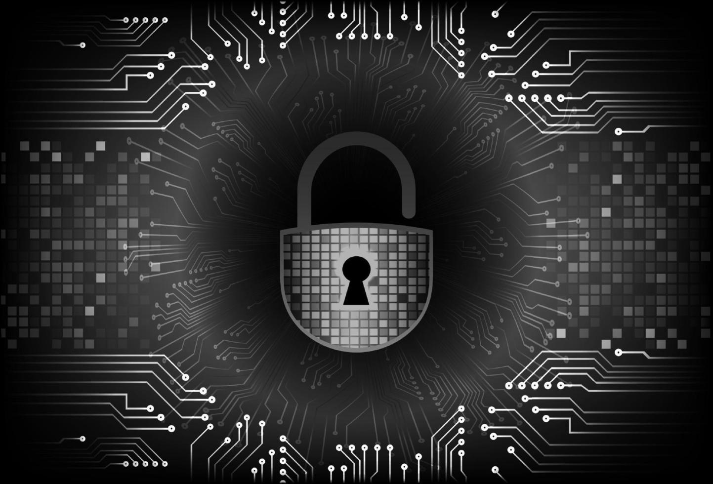 Modern Cybersecurity Technology Background with padlock vector