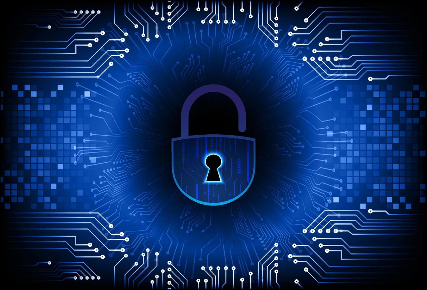 Modern Cybersecurity Technology Background with padlock vector
