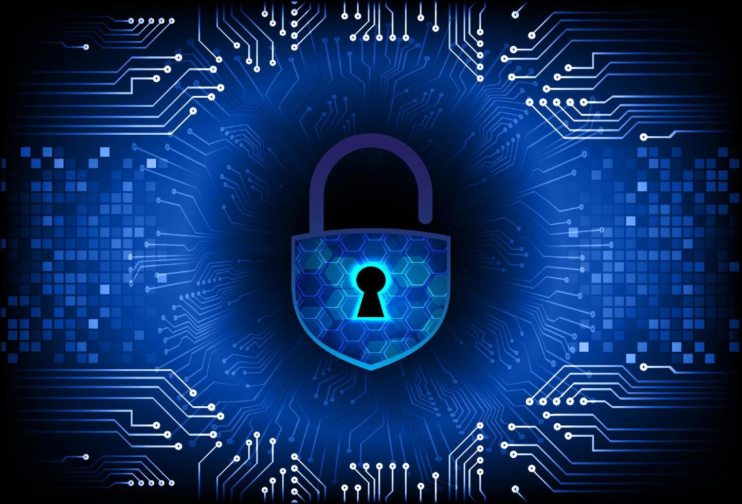 Modern Cybersecurity Technology Background with padlock vector