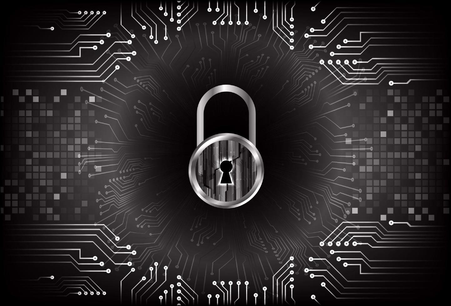 Modern Cybersecurity Technology Background with padlock vector
