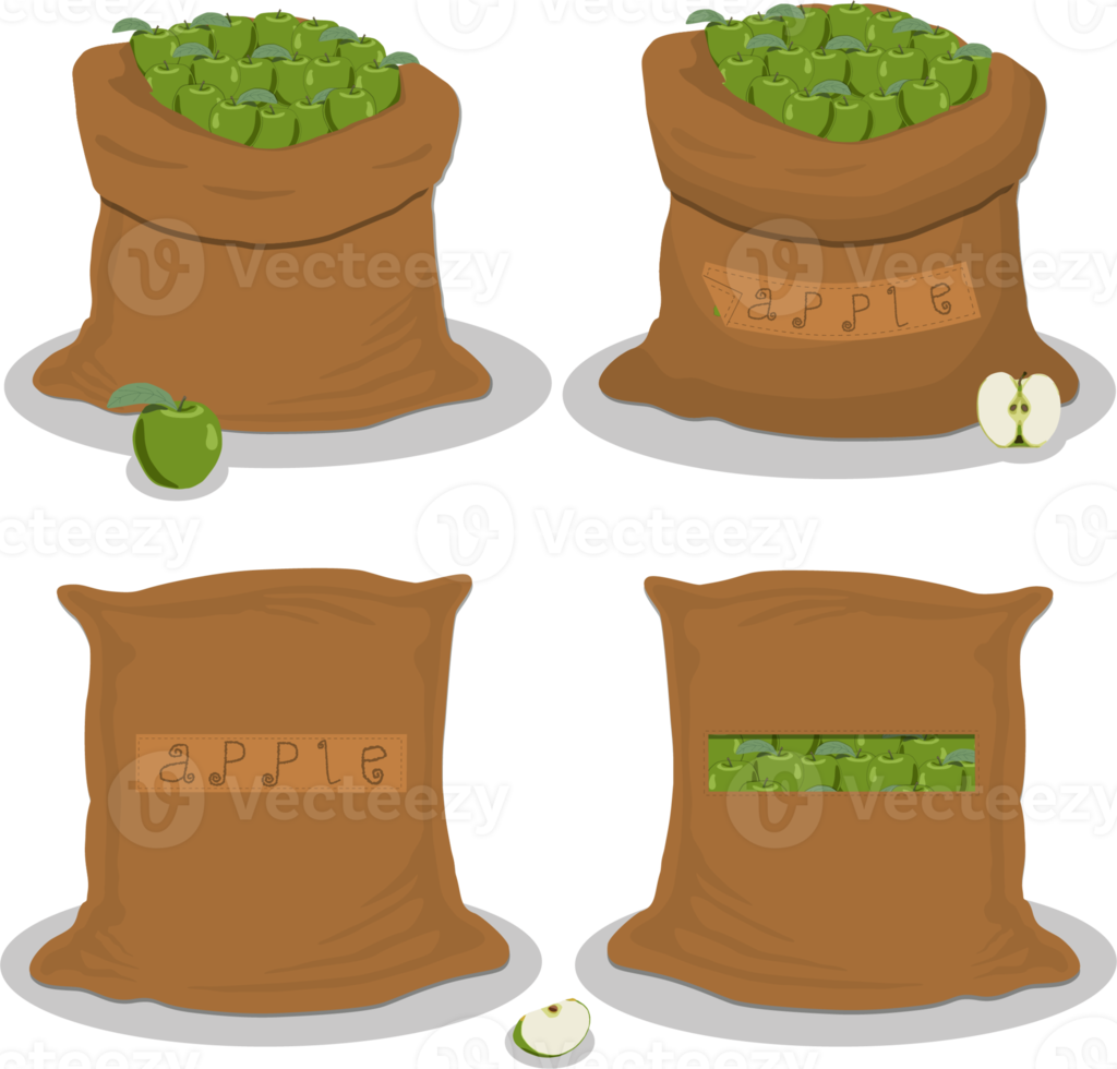 Set of big bags with natural product food 21252846 PNG