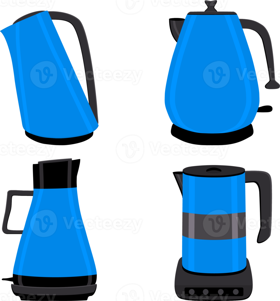 Set of beautiful electric kettles for liquid png