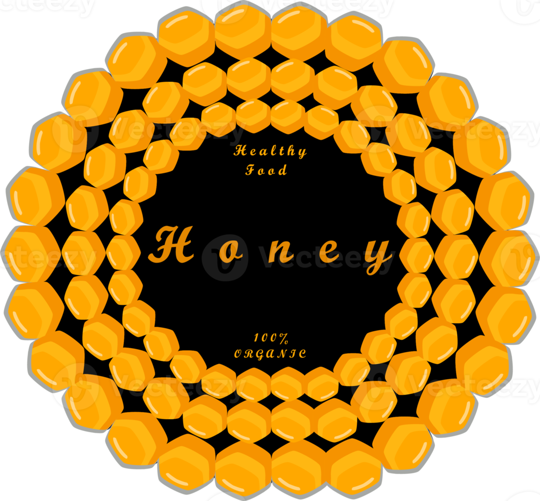 Various sweet tasty natural honey from honeycomb png