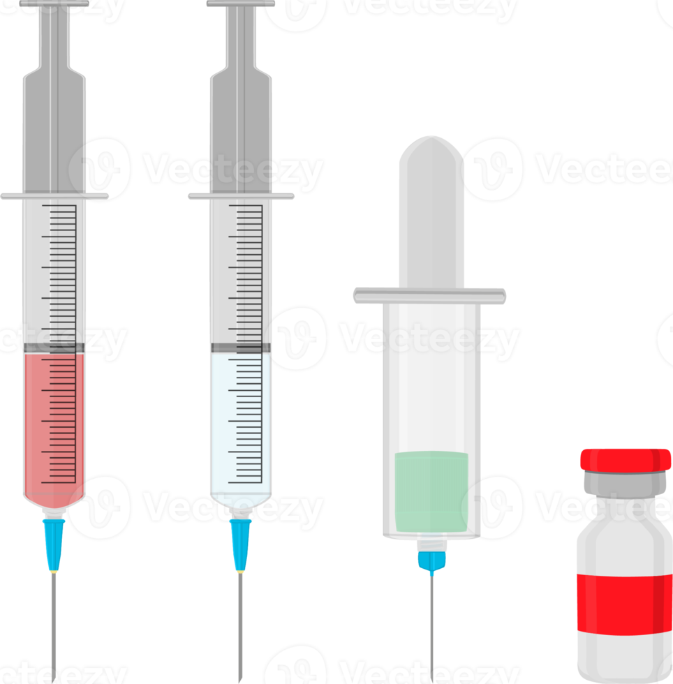 big set different types of syringes png