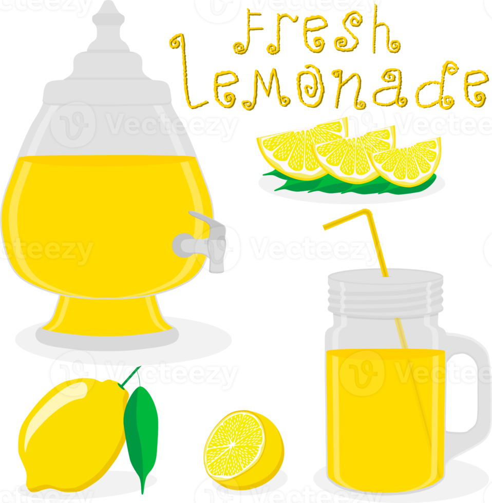 Various sweet tasty natural lemonade png