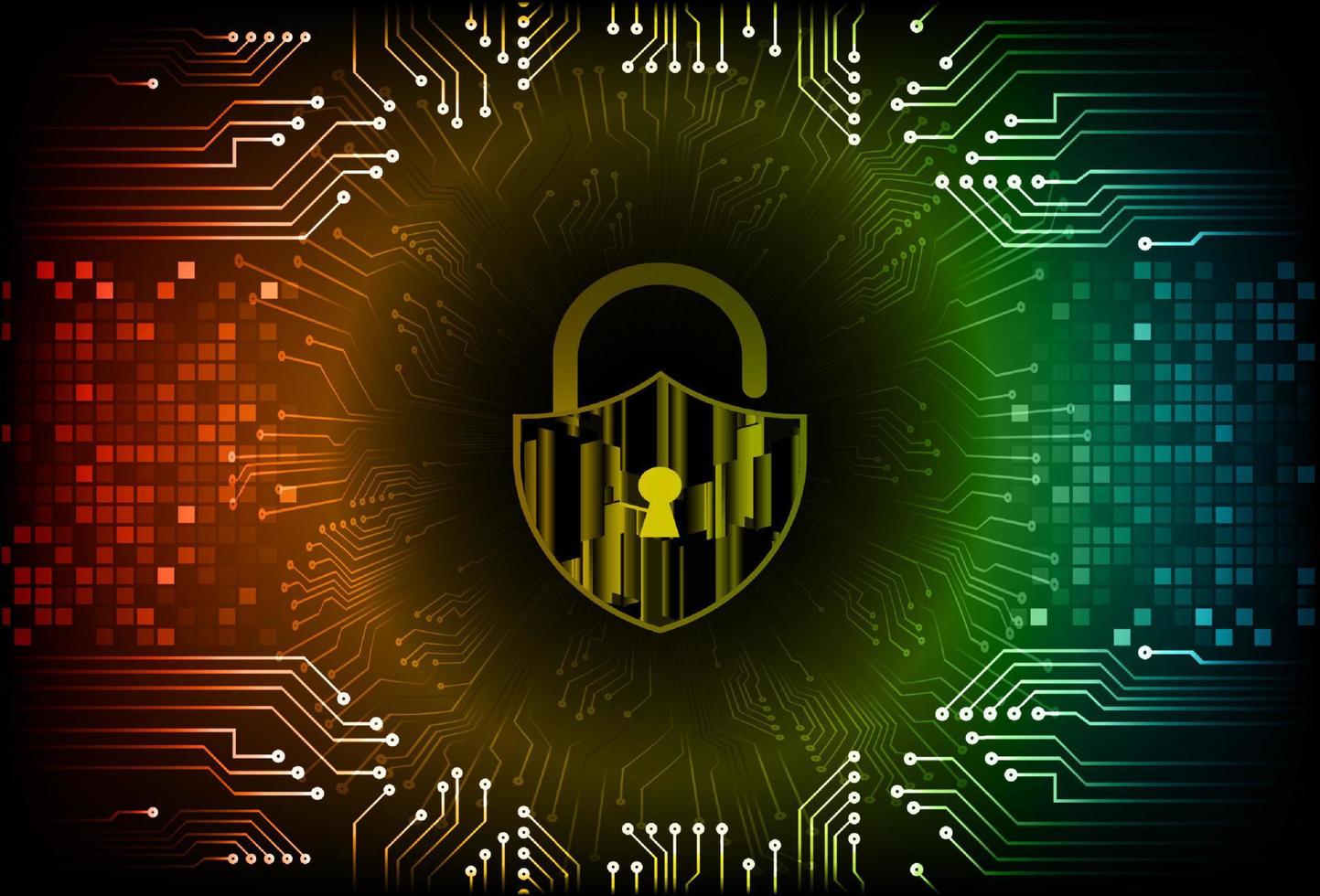 Modern Cybersecurity Technology Background with padlock vector