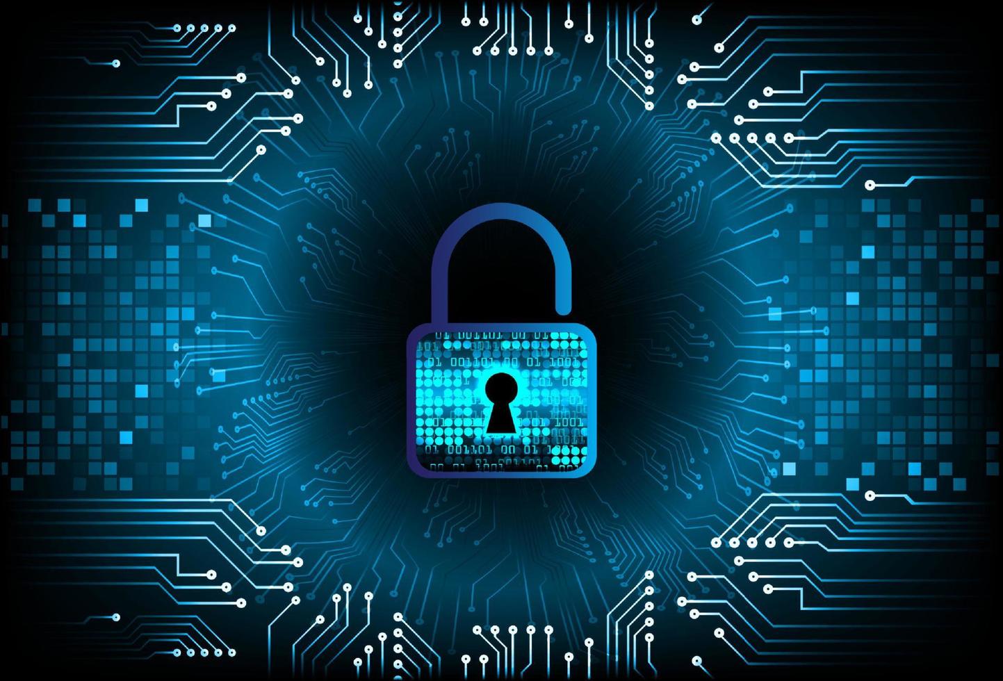 Modern Cybersecurity Technology Background with padlock vector