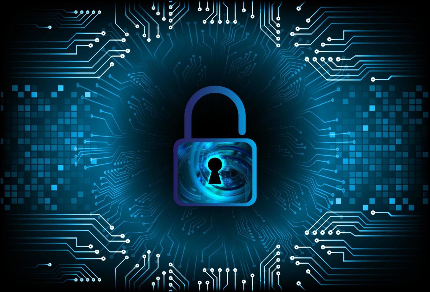 Modern Cybersecurity Technology Background with padlock vector
